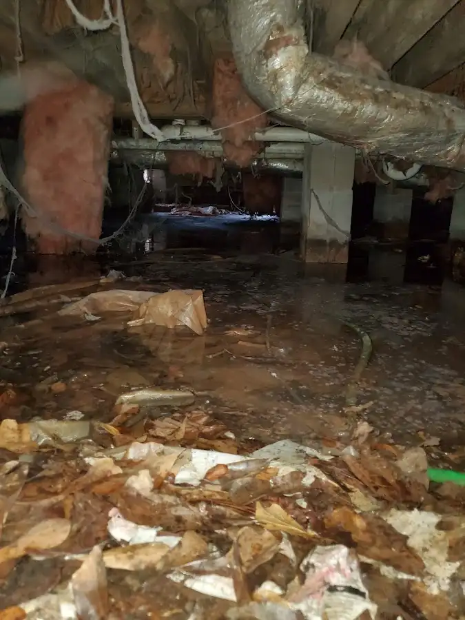 Crawl space flood assessment for Commercial Water Damage Restoration in Bay Village