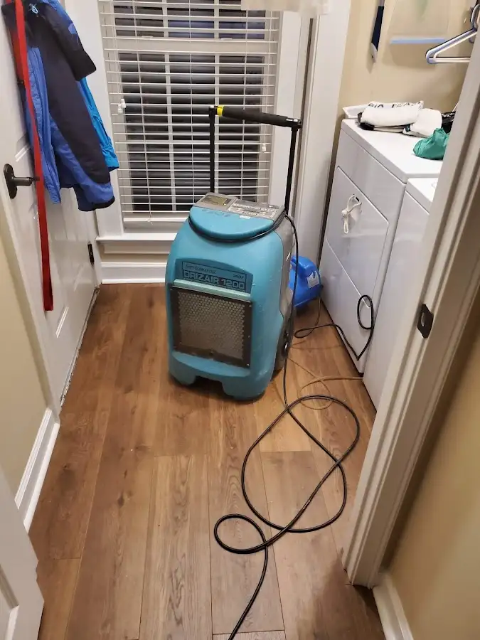 Commercial dehumidifier deployed for Flood Damage Cleanup in Bay Village